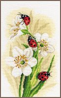 Набор для вышивки крестом Ladybug parade (Парад божьих коровок) Lanarte PN-0190657