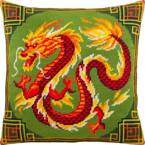 Набір для вишивання напівхрестом подушки Китайський дракон Чарівниця V-291
