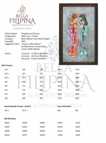 Схема для вишивання Daughters Of Estuary, Bella Filipina BF025 фото 2
