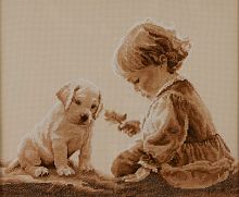 Набір для вишивки Дівчинка та щеня, Леді 01064