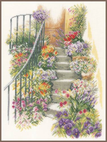 Набор для вышивки крестом Flower stairs (Цветочная лестница) Lanarte PN-0169680