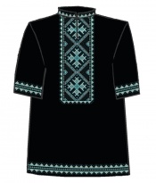Сорочка мужская черного цвета, короткий рукав, 52 размер