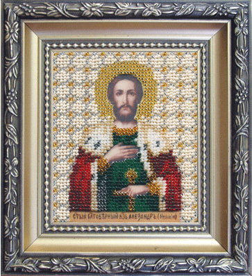 Икона великого князя Александра Невского, набор для вышивки бисером Чарівна мить Б-1030