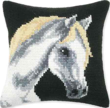 Набор для вышивки подушки Белая лошадка Orchidea 9157