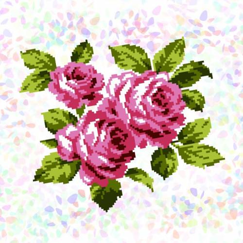 Водорастворимый флизелин с рисунком Букет роз Confetti К-302