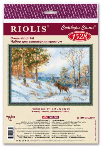 Набор для вышивки Лось в зимнем лесу (по мотивам картины В.Л.Муравьева) Риолис 1528 фото 5