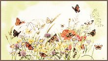 Набір для вишивки хрестом, Flowers (Квіти та метелики), Lanarte PN-0007967