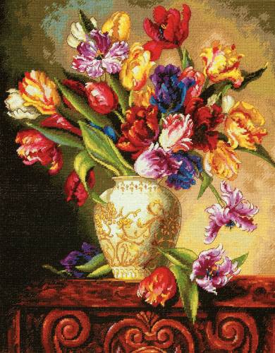 Набор для вышивки крестиком Parrot Tulips (Махровые Тюльпаны) Dimensions 70-35305