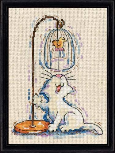 Набор для вышивки крестиком Birdcage Cat Design Works 2872