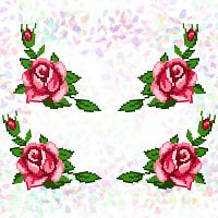 Водорозчинний флізелін з малюнком Троянди Confetti К-205