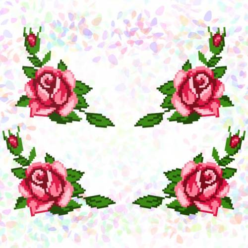Водорастворимый флизелин с рисунком Розы Confetti К-205