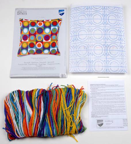 Набір для вишивання подушки Long Stitch Різнокольорові кола Vervaco PN-0021380 фото 2