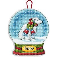Набір для вишивки хрестиком Hope Snow Globe Ornament Dimensions 70-08906