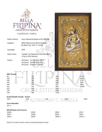 Схема для вишивання Arya, Elemental Queen of Air, Bella Filipina BF033 фото 2