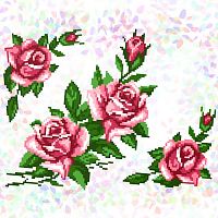 Водорозчинний флізелін з малюнком Троянди Confetti К-211