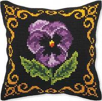 Набор для вышивки подушки Виола на черном Orchidea 9210