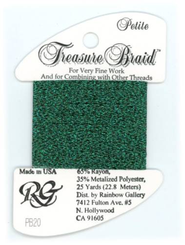 PB20 Нитка Treasure Braid Petite Rainbow Gallery Dark Green