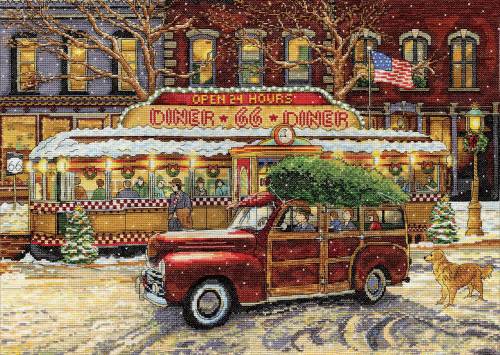Набір для вишивки хрестиком Route 66 Christmas Diner Design Works 5926