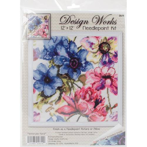 Набор для гобеленовой вышивки Watercolor Floral Design Works 2619 фото 2