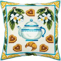 Набор для вышивки подушки полукрестом Печенье к чаю Чарівниця V-327