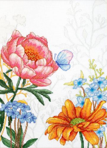 Набір для вишивки хрестиком Літні квіти та метелики, Luca-S BU4019