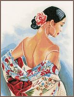 Flower Scarf (Цветочная шаль), набор для вышивки крестом, Lanarte PN-0154991