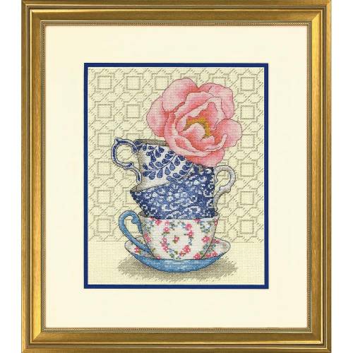 Набір вишивання хрестиком Dimensions Rose Tea (14 Count), 70-35414 фото 3