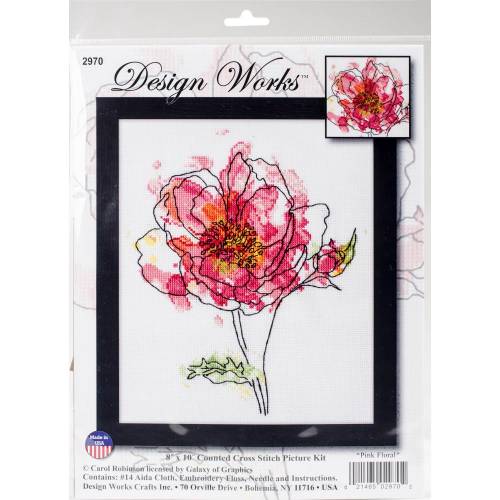 Набір для вишивки хрестиком Pink Floral Design Works 2970 фото 2