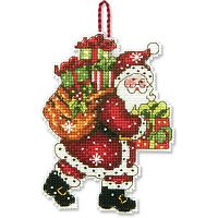 Набір для вишивки хрестиком Santa with Bag Ornament Dimensions 70-08912