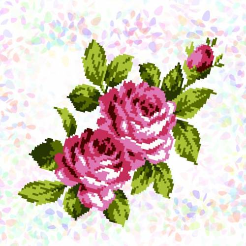 Водорастворимый флизелин с рисунком Букет роз Confetti К-296