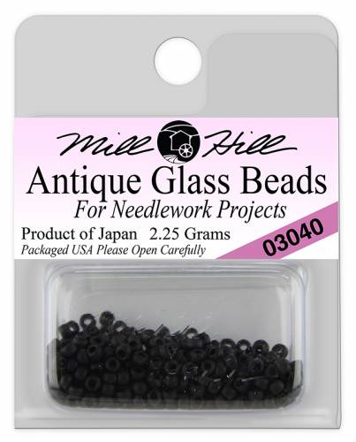 03040 бисер Mill Hill, 11/0 Flat Black Antique Glass Beads фото 3