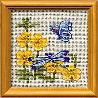 Набор для вышивки Бабочка и цветы Риолис 758