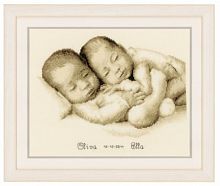 Twins Birth Sampler, набор для вышивания крестом Vervaco, PN-0148445