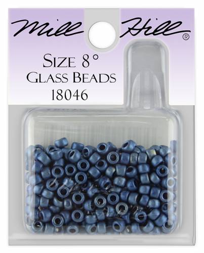 18046 бисер Mill Hill, 8/0 Matte Cadet Blue Glass Beads фото 3