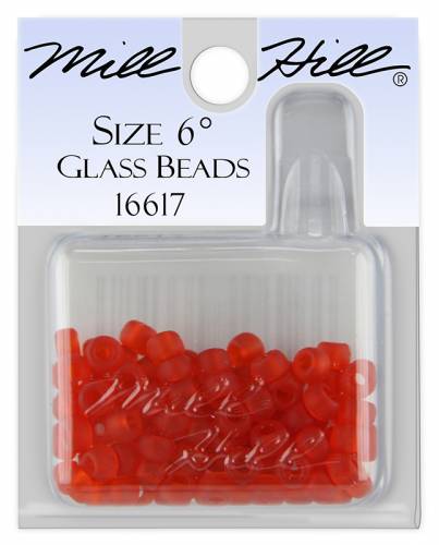 16617 бисер Mill Hill, 6/0 Frosted Red Red Glass Beads фото 3