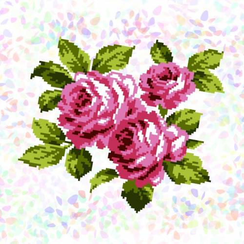 Водорастворимый флизелин с рисунком Букет роз Confetti К-301