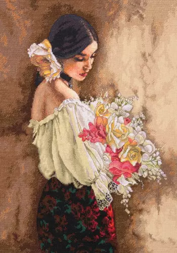 Набор для вышивки крестиком Woman with Bouquet (Женщина с букетом) Dimensions 70-35274
