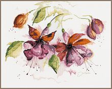 Fuchsia In Watercolour (Фуксия в акварели), набор для вышивки крестом, Lanarte PN-0008026