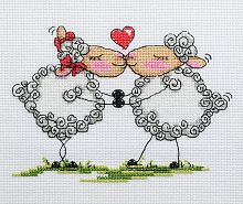 Набор для вышивки Влюбленные овечки Леді 01268