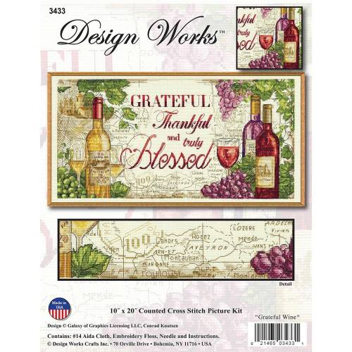 Набір для вишивки хрестиком Grateful Wine, Design Works 3433 фото 3