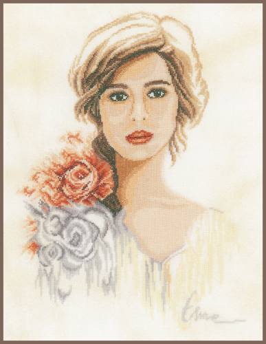 Набір для вишивання хрестиком, Romantic Lady (Романтична леді), Lanarte PN-0158331