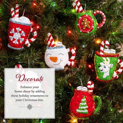 Набір для фетрової аплікації Ornament Kits - Cozy Christmas Bucilla 89639E фото 4
