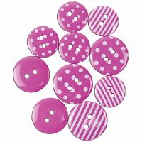 Набір гудзиків Pink Dots & Stripes, Favorite Findings 1467