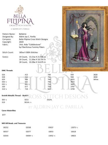 Схема для вишивання Bellatrix, Bella Filipina BF022 фото 2