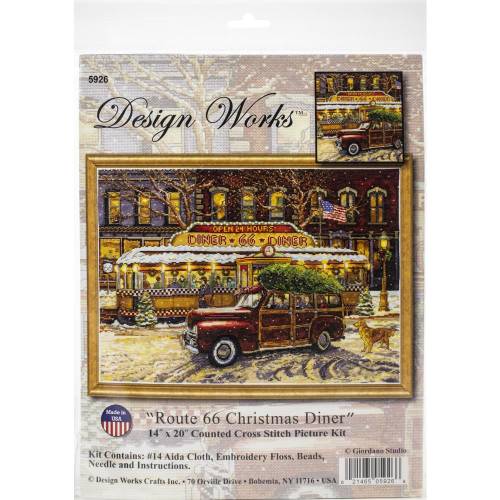 Набір для вишивки хрестиком Route 66 Christmas Diner Design Works 5926 фото 3