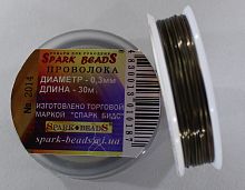 Проволока для бисера 0,3 мм, винтажное золото, Spark Beads