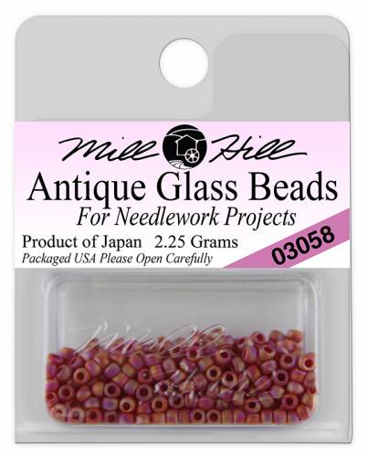 03058 бисер Mill Hill, 11/0 Mardi Gras Red Antique Glass Beads фото 3