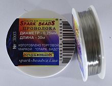 Проволока для бисера 0,25 мм, серебро, Spark Beads