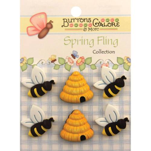 Набір декоративних гудзиків Зайняті бджоли, Buttons Galore SF100 фото 2