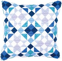 Набір для вишивання подушки Long Stitch Сині та сірі трикутники Vervaco PN-0145699
